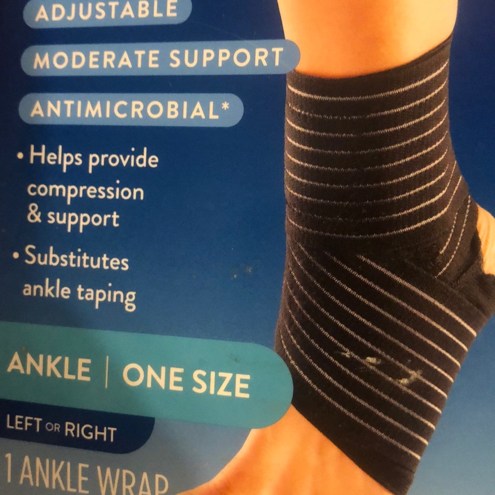 ANKLE ADJUSTABLE ANTIMICROBIAL VELCRO WRAP